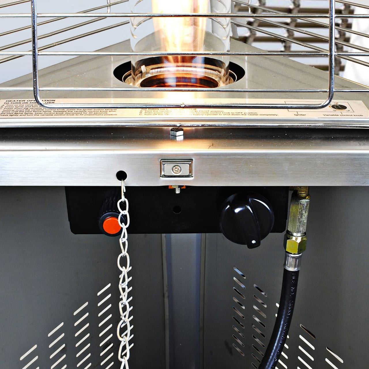 LAVA LITE A-LINE Commercial Flame Propane Patio Heater-Stainless Steel - 51,000 BTU