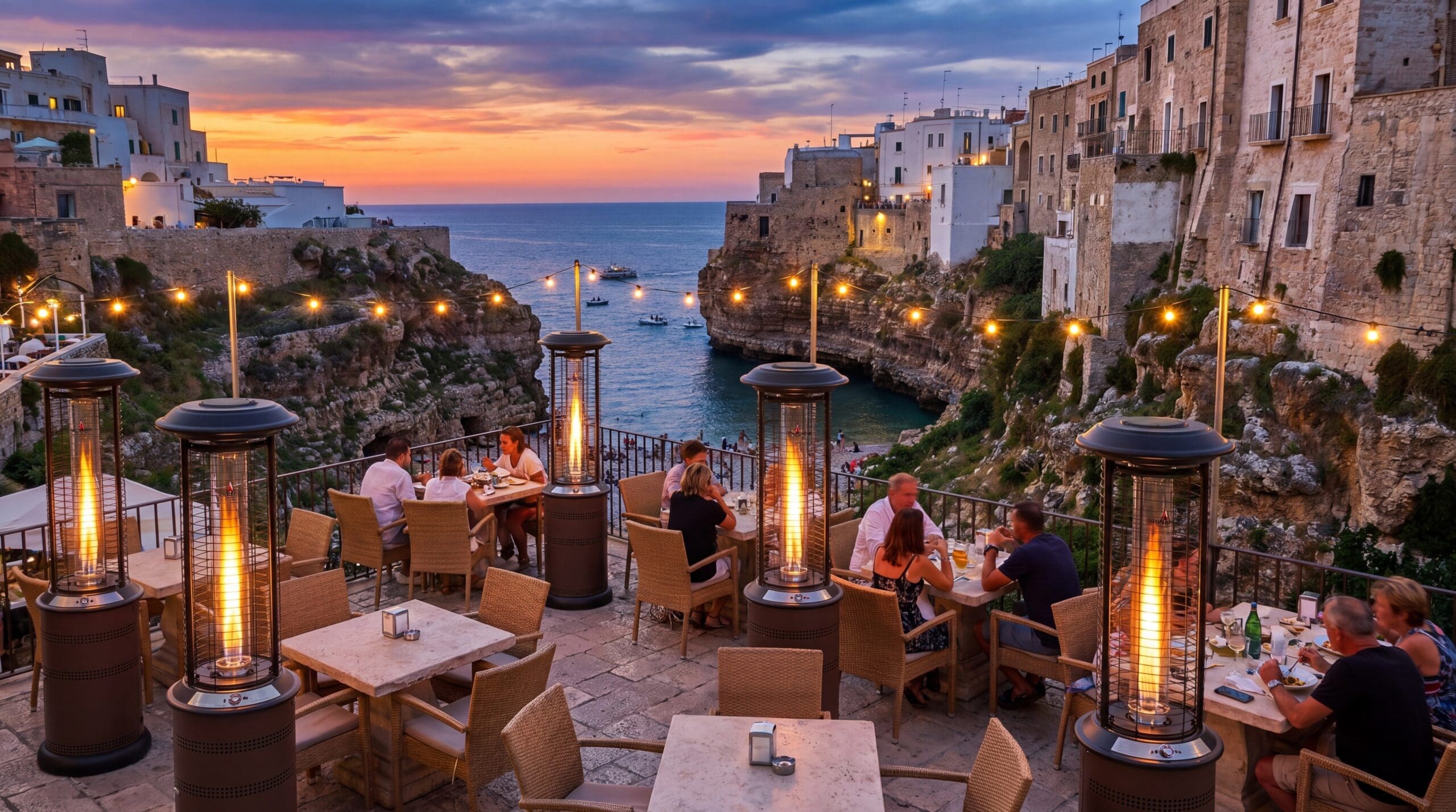 Ravello Lounge Collection on cliffside terrace at sunset
