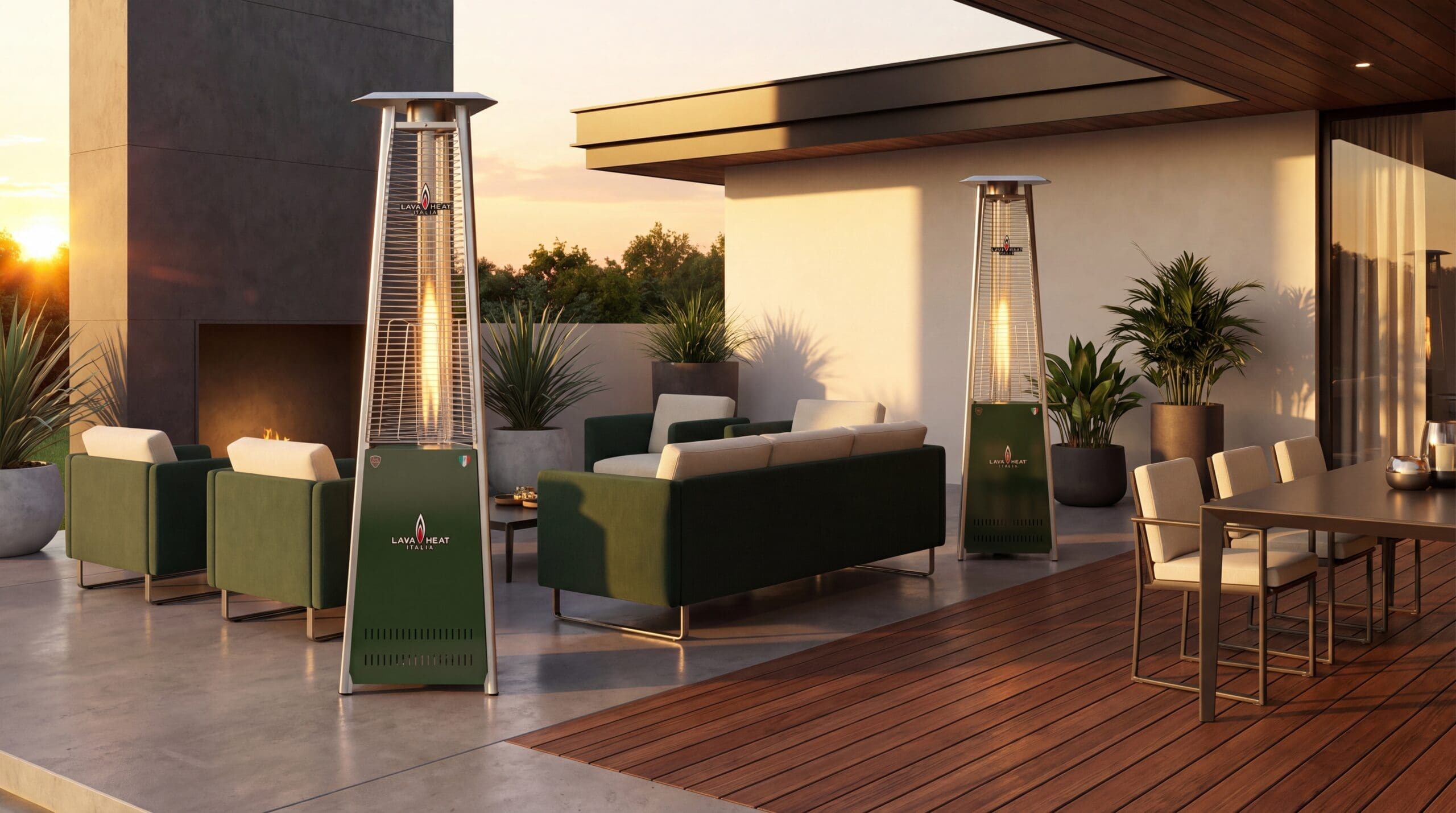 Lava Lite flame tower in Moss Green Studio finish
