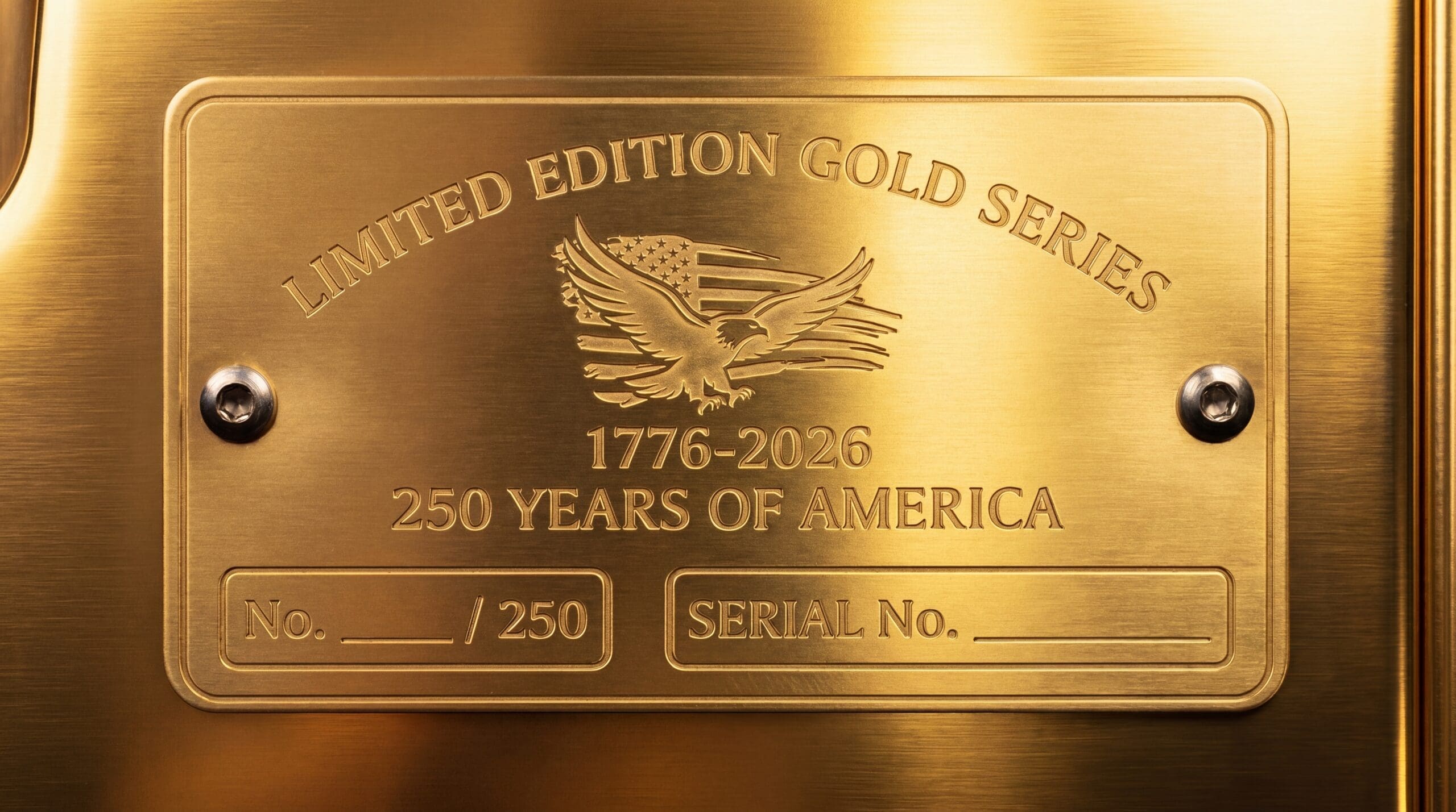 The engraved brass plaque, photographed straight-on